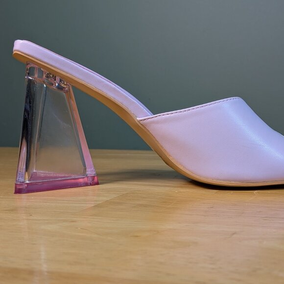 Lightly Worn Public Desire Pink Persplex 4-inch Heels - Size US 7, UK 5, EU 38 - Picture 2 of 10